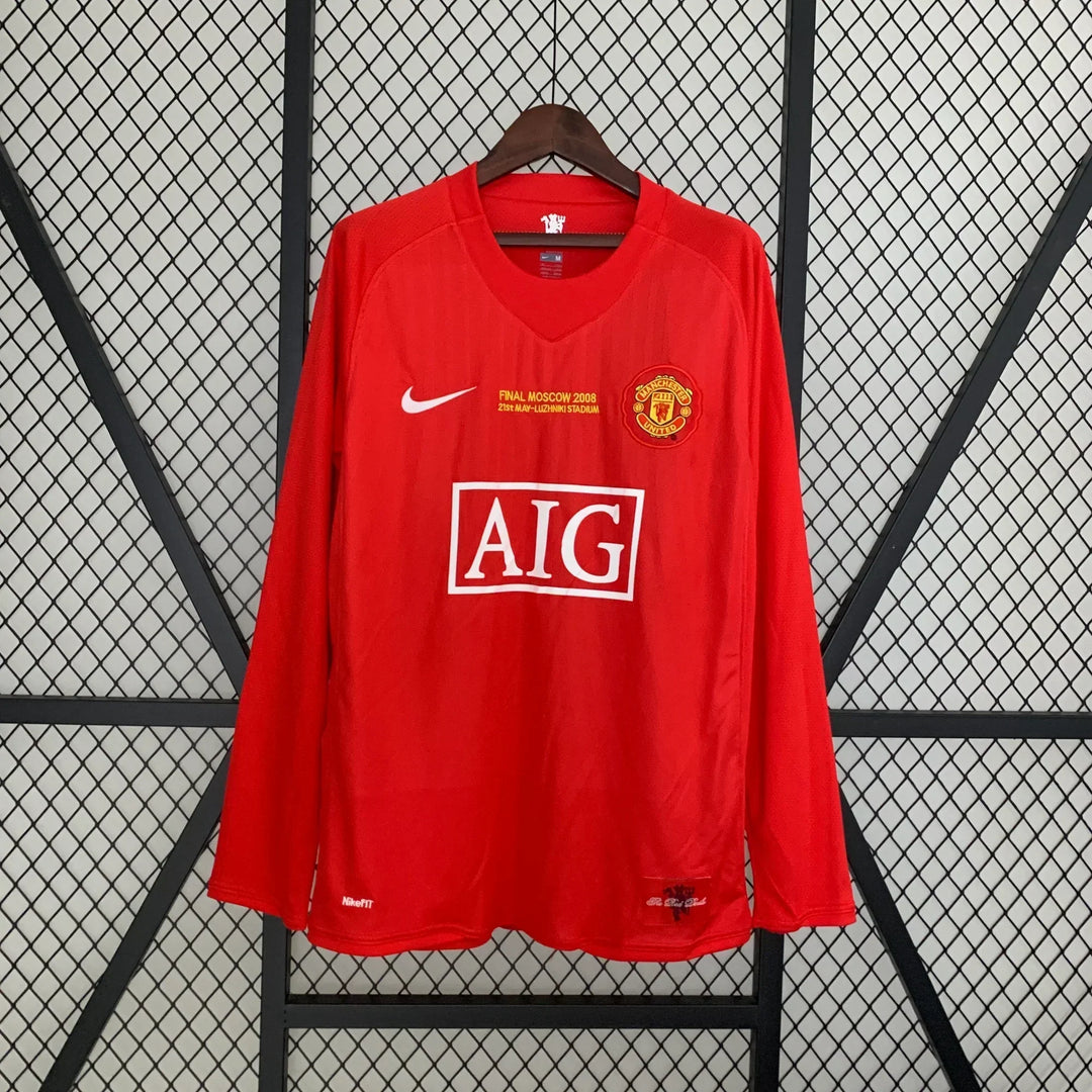 2007-2008 Manchester United Retro Home Kit Long Sleeve
