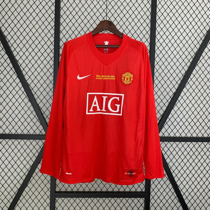 2007-2008 Manchester United Retro Home Kit Long Sleeve