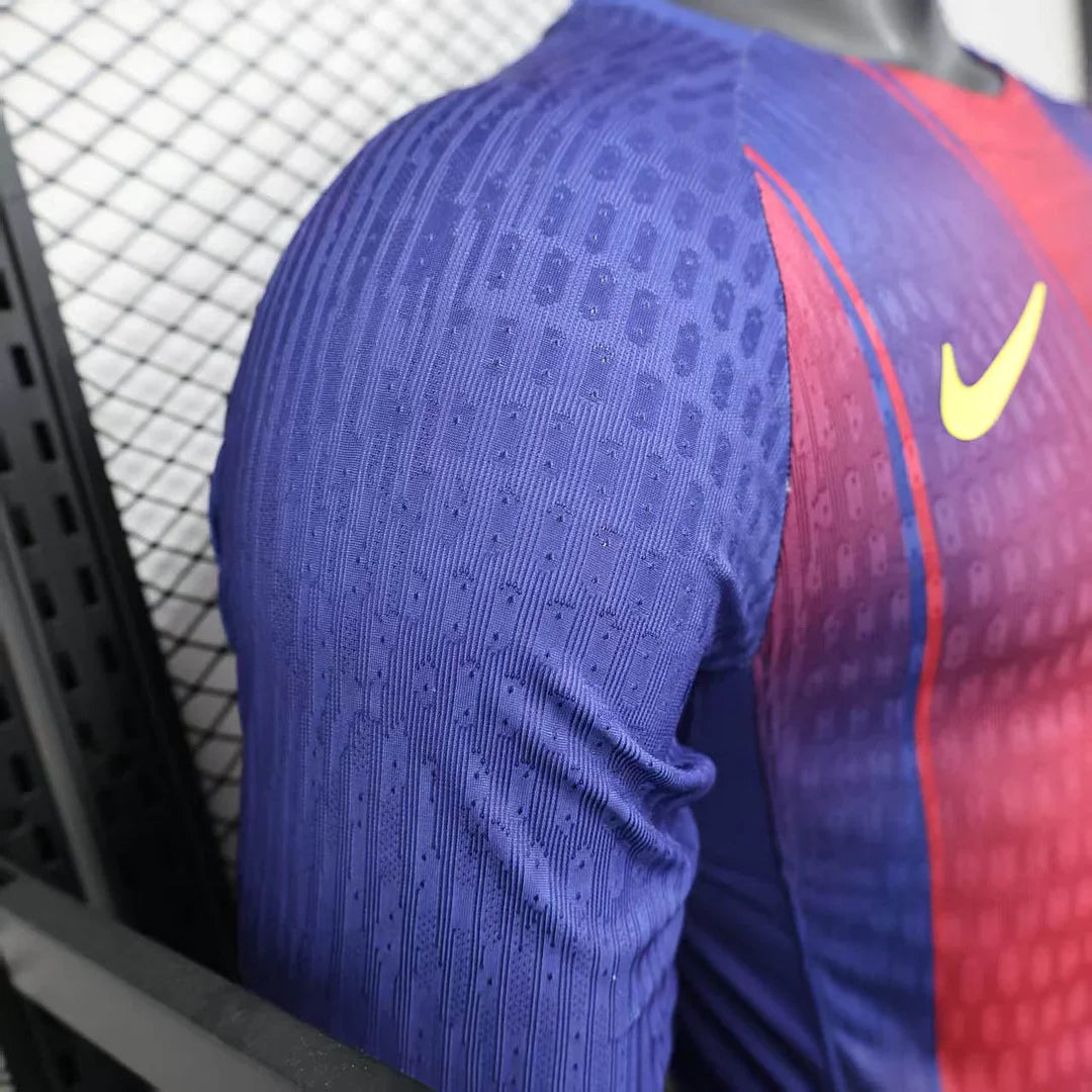2025/2026 Player Version Long Sleeve Barcelona Home Football Shirt