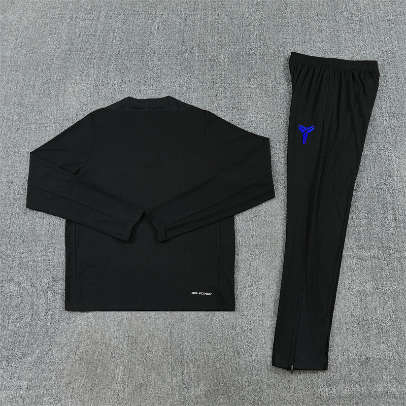 2025/2026 Barcelona Black Blue Half-Pull Tracksuit