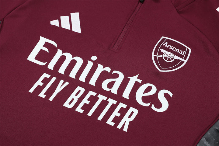 2025/2026 Arsenal Half-Pull Black Grey Tracksuit
