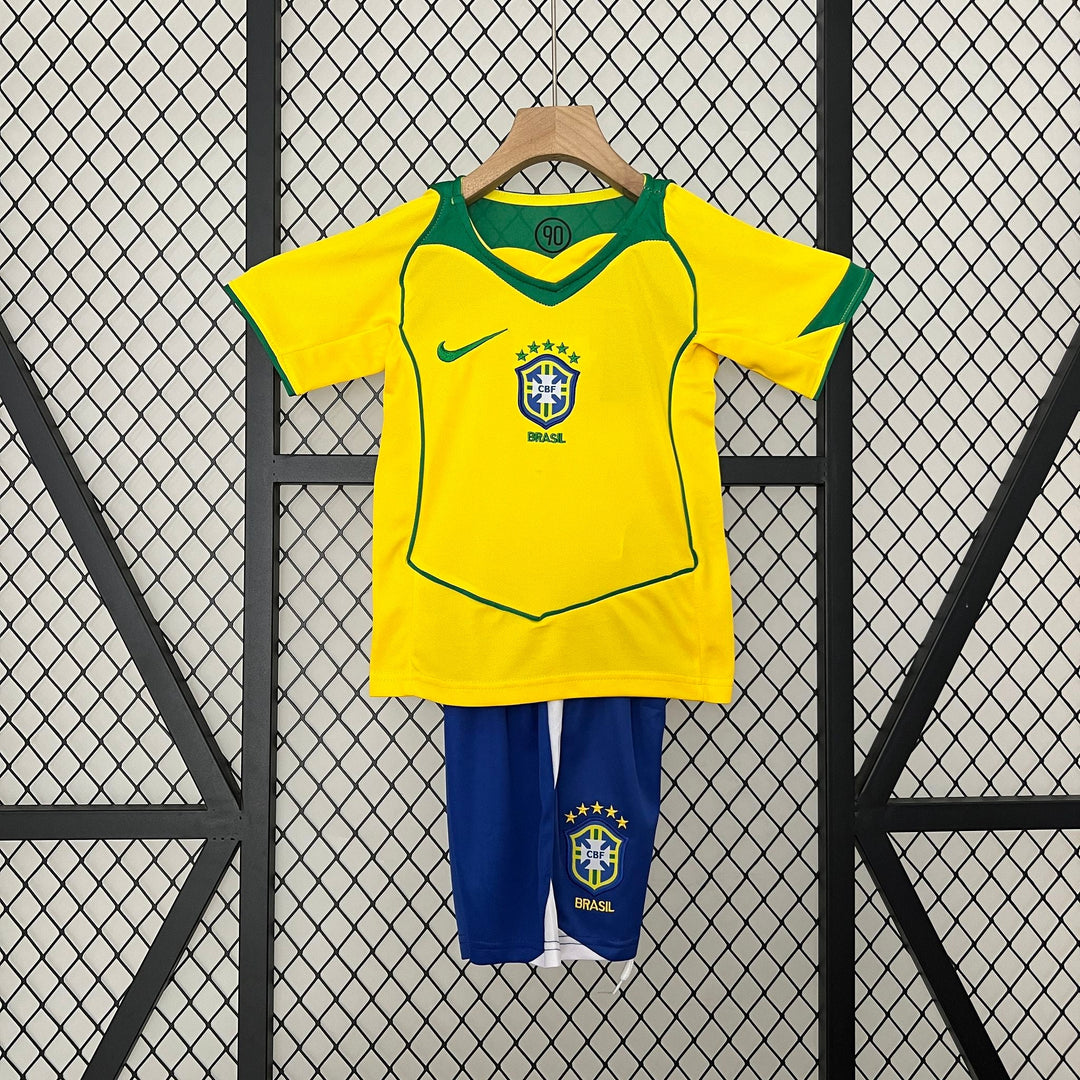 2004 Retro Brazil Home Jersey Kids Size