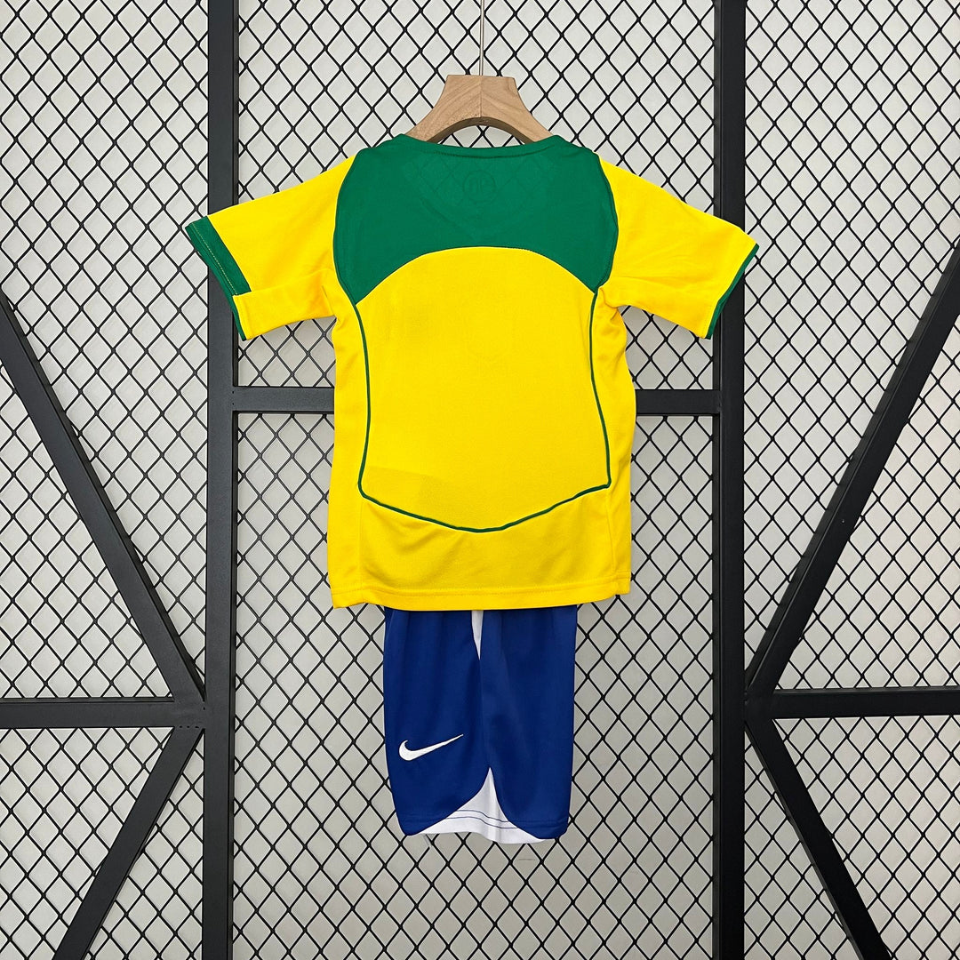 2004 Retro Brazil Home Jersey Kids Size