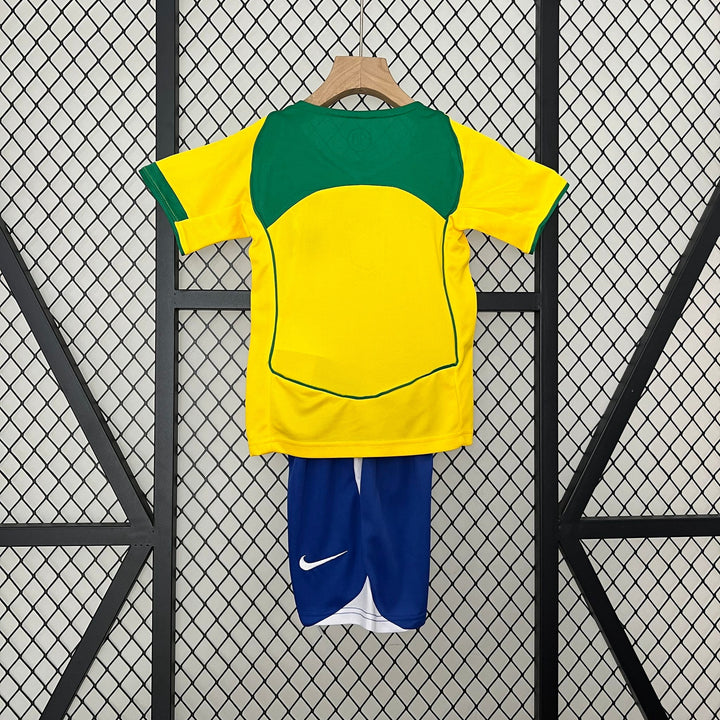 2004 Retro Brazil Home Jersey Kids Size