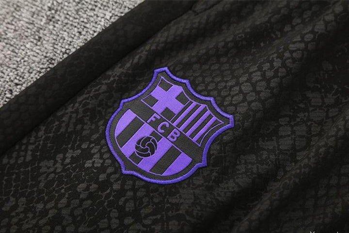 2025/2026 Barcelona Black Purple Half-Pull Tracksuit