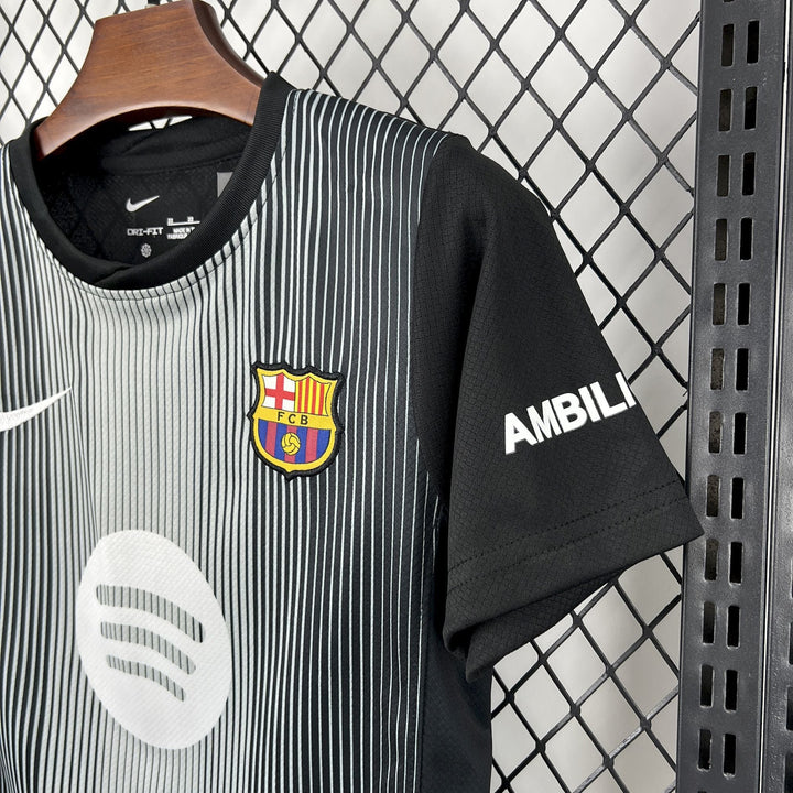 2025/2026 Kids Size Barcelona Black Goalkeeper Football Kit