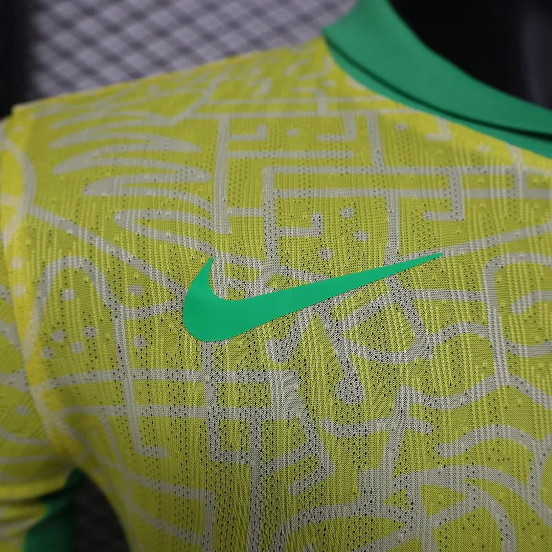 2024 Long Sleeve Player Version Brazil Home Football Shirt 1:1 Thai Quality
