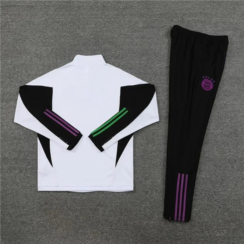 2023/2024 Bayern Munich Half-Pull Tracksuit White 1:1 Thai Quality
