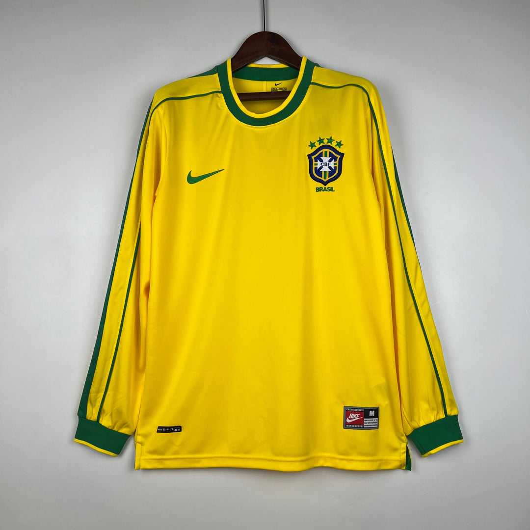1998 Retro Brazil Home Jersey Long Sleeve