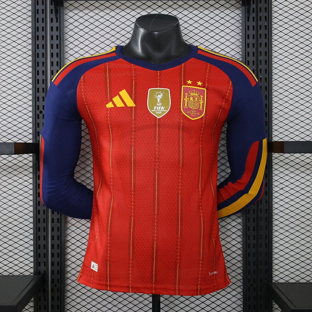 2026 Spain 2 Stars Home World Cup Kit Long Sleeve Player Version