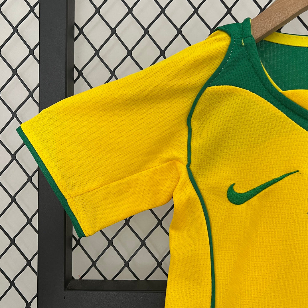 2004 Retro Brazil Home Jersey Kids Size