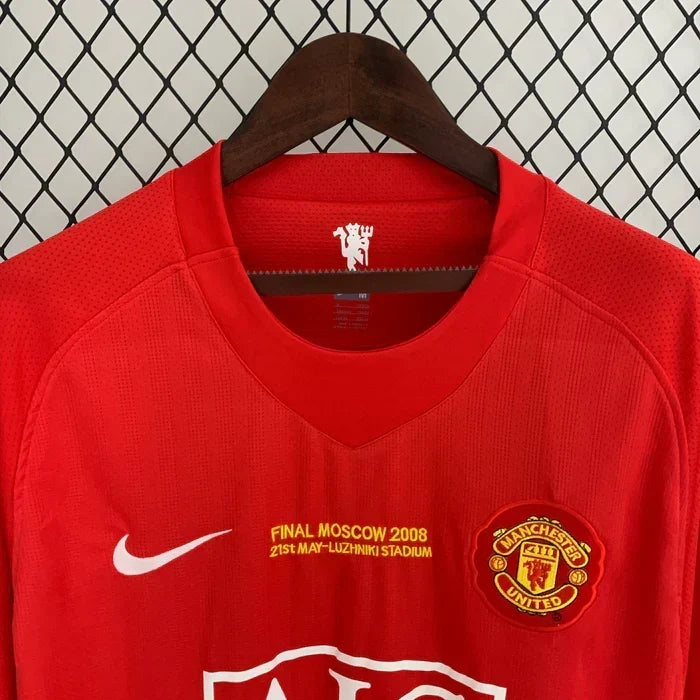 2007-2008 Manchester United Retro Home Kit Long Sleeve