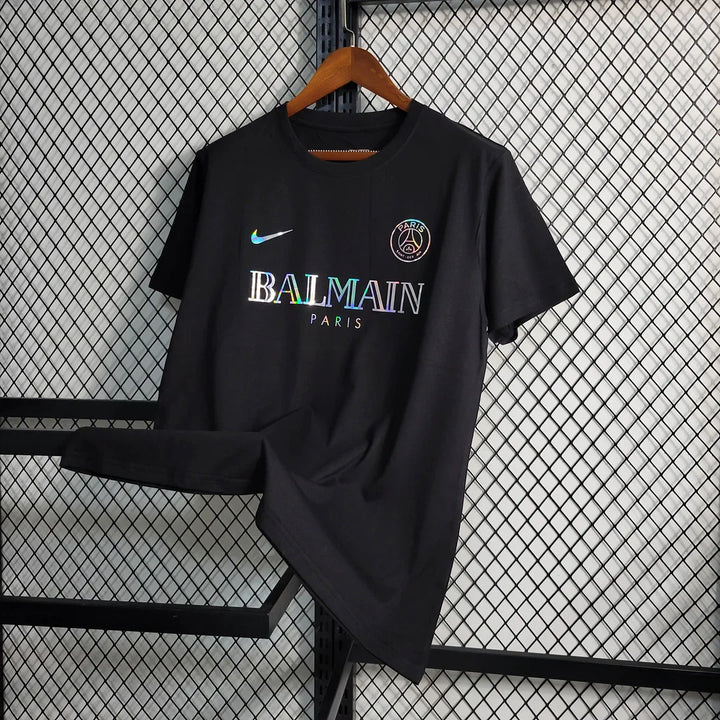 2023/2024 Paris Saint-Germain Black Balmain Shirt