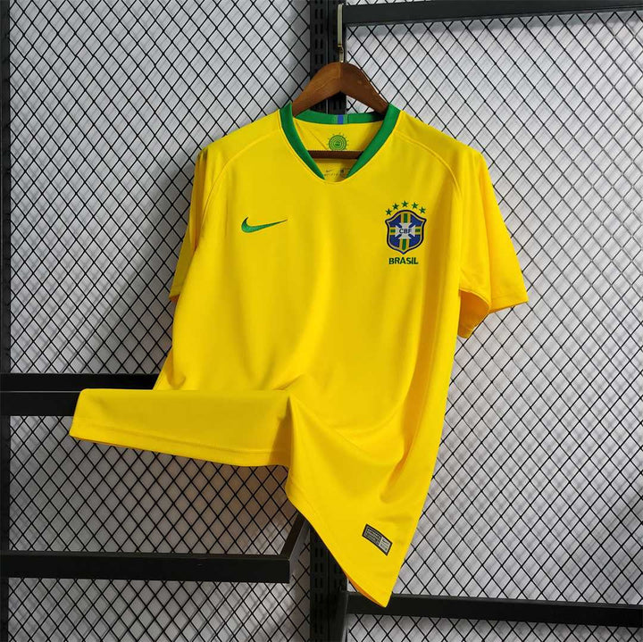 2018 Retro Brazil Football Jersey Home