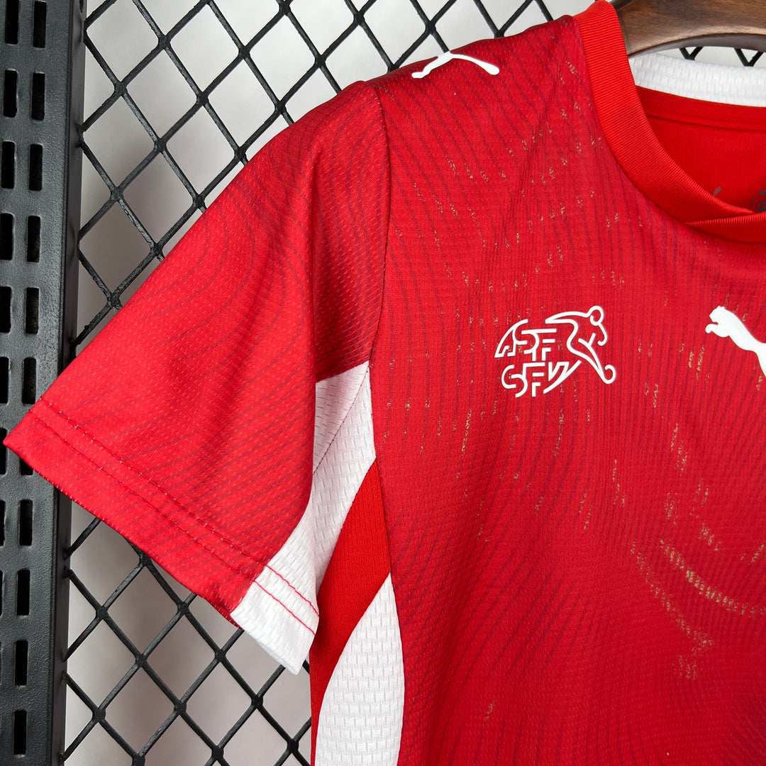 2026 Switzerland Home World Cup Football Jersey Kids Size