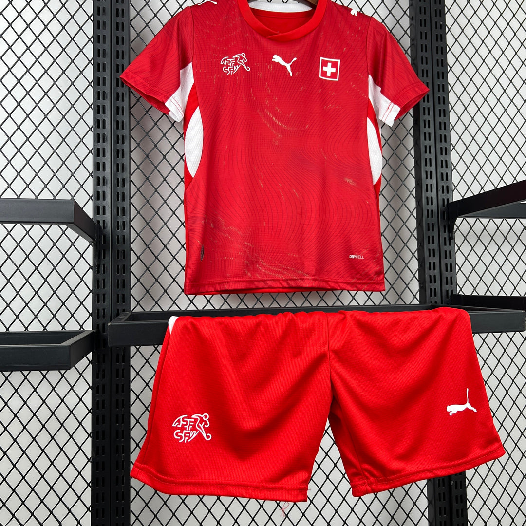 2026 Switzerland Home World Cup Football Jersey Kids Size