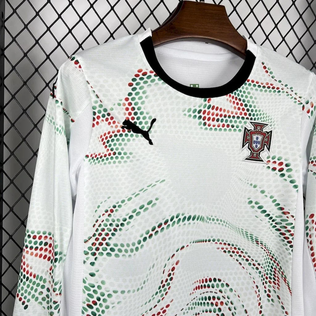 2025 Long Sleeve Portugal Away Football Shirt Kids Size