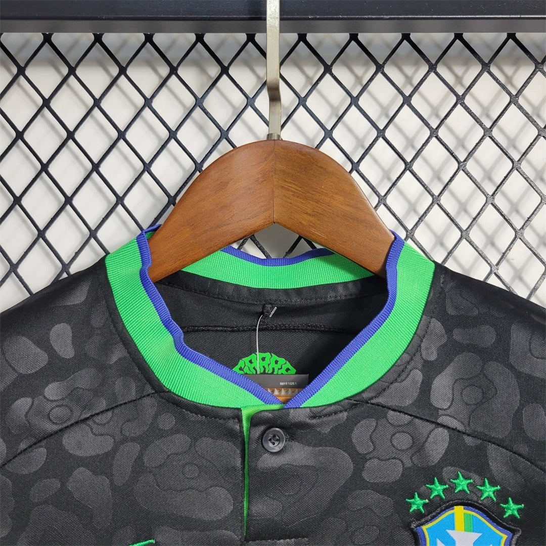 Brazil "Black Leopard" Kids Size Limited Jersey