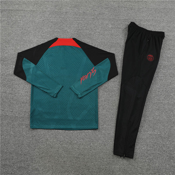 2024/2025 PSG Paris Saint-Germain Green Half-Pull Tracksuit