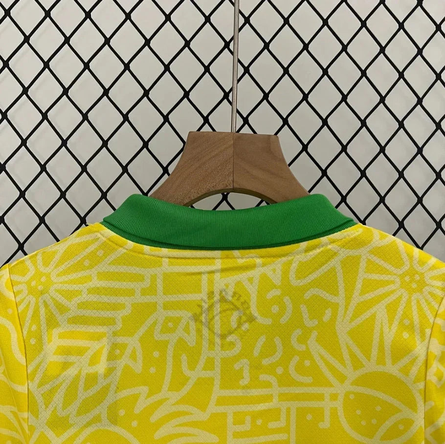 Brazil 2024 Home Jersey Kids Size