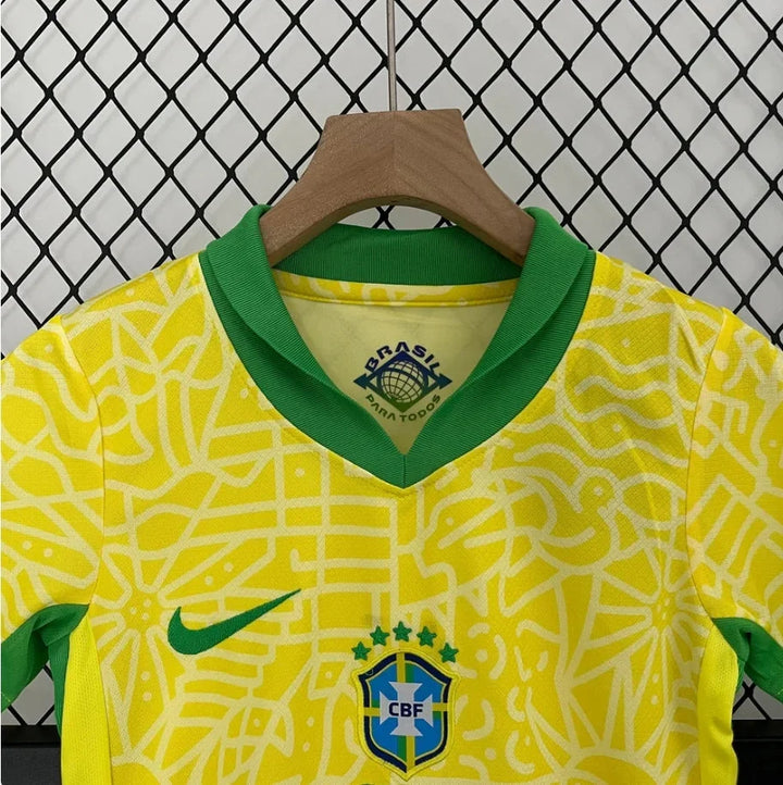 Brazil 2024 Home Jersey Kids Size