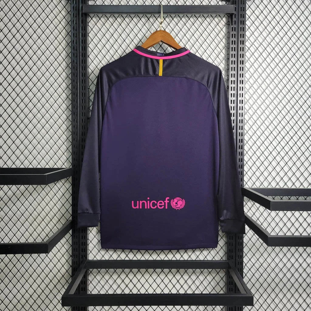 2016/2017 Retro Long Sleeve Barcelona Away Football Shirt 1:1