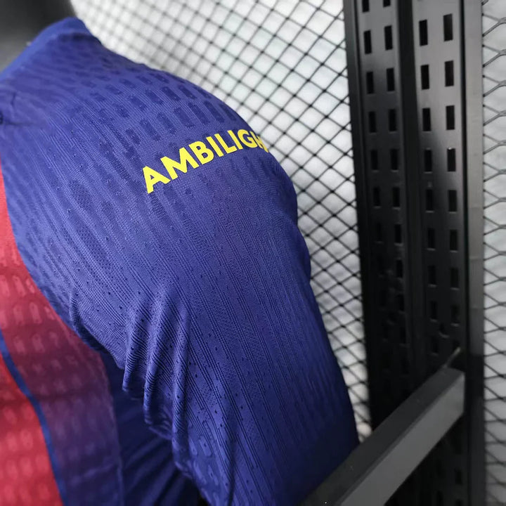 2025/2026 Player Version Long Sleeve Barcelona Home Football Shirt