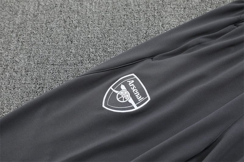 2025/2026 Arsenal Half-Pull Black Grey Tracksuit