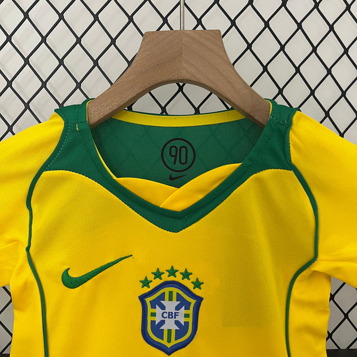 2004 Retro Brazil Home Jersey Kids Size