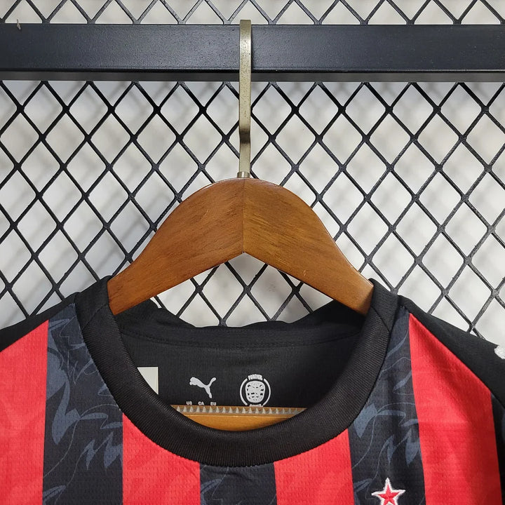 2025/2026 AC Milan Home Football Shirt Kids Size