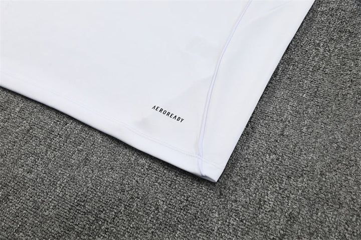2025/2026 Real Madrid  Half-Pull White and Blue Tracksuit