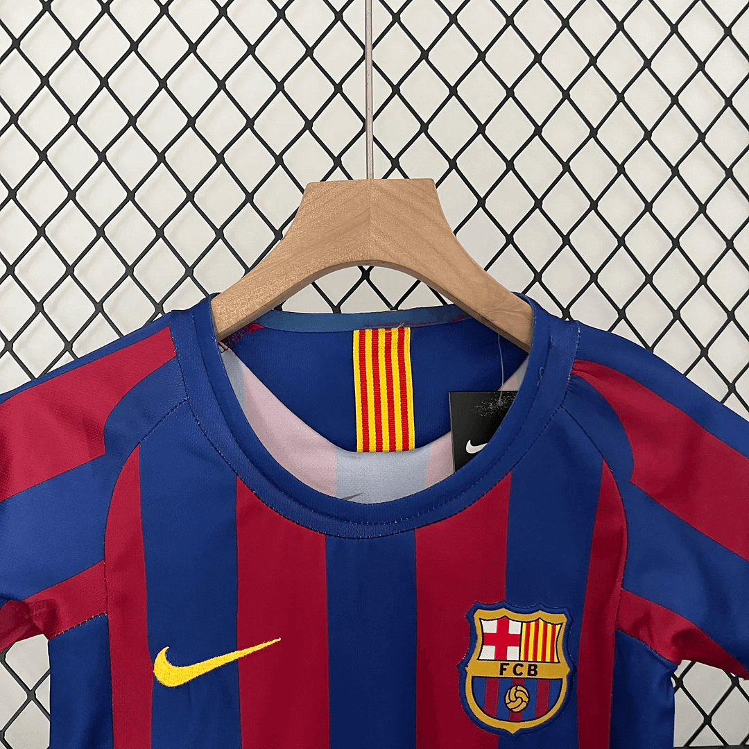 2005/2006 Retro Kids Size Barcelona Home Football Shirt 1:1 Thai Quality