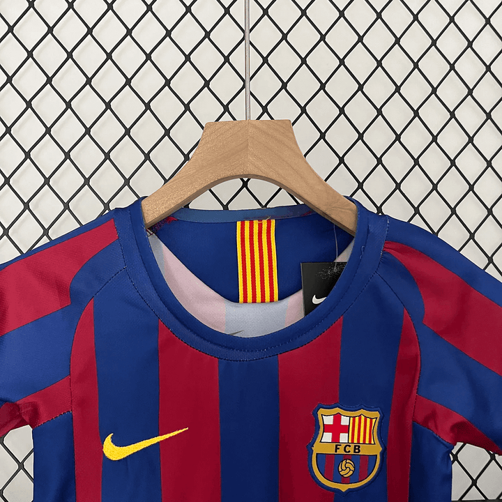 2005/2006 Retro Kids Size Barcelona Home Football Shirt 1:1 Thai Quality