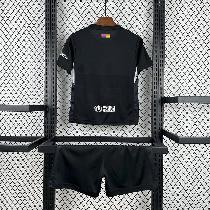 2025/2026 Kids Size Barcelona Black Goalkeeper Football Kit